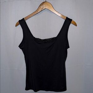 Jones New York Black Camisole with Lace Detail Whimsigoth Emo 90s Size M